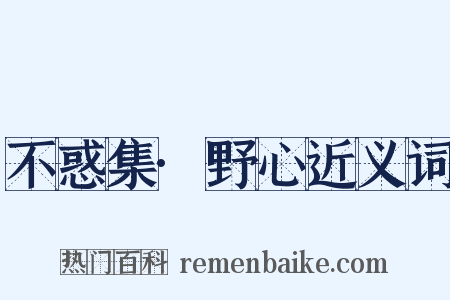 不惑集·野心近义词是什么意思的图片